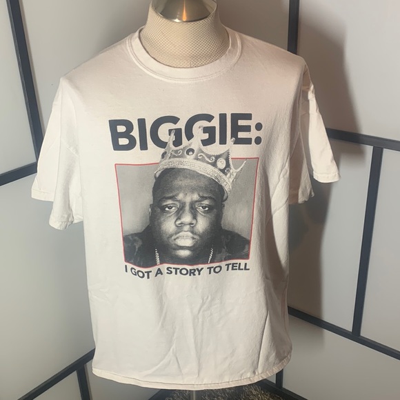 The Notorious Men's B.I.G. Biggie I Got A Story To Tell Big Poppa White T-Shirt - Picture 2 of 9